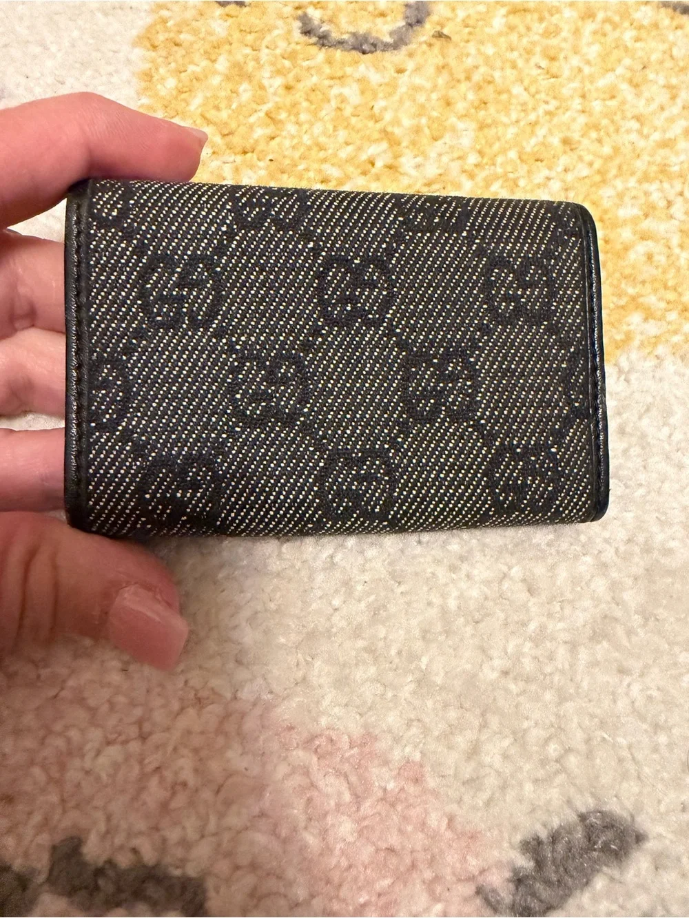 Black Gucci Denim Women’s Cosmetic Pouch and Wallet Set